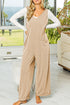 Corded Tie Straps V Neck Wide Leg Jumpsuit
